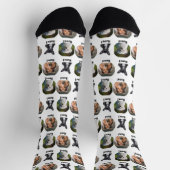 3匹の犬、3名、犬の写真 – 白パーソナライズされた色 ソックス (上部)