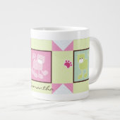 3匹の猫がジャンやめボマグをブロック ジャンボコーヒーマグカップ (正面右)