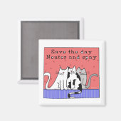 3匹の猫が元気に飛び回る マグネット (正面/裏面)