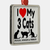 3匹の猫が大好きオーナメント メタルオーナメント (右)