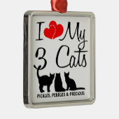 3匹の猫が好き メタルオーナメント (右)
