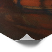 3匹の猫が居心地の良い老婆 ポスター (角)