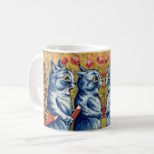 3匹の猫が歌っている。ガウアッシュ・バイ・ルイ・ワイン， 1925 コーヒーマグカップ (正面左)