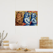 3匹の猫が歌っている。ガウアッシュ・バイ・ルイ・ワイン， 1925 ポスター (キッチン)