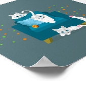 3匹の猫が遊椅子のまわりにに ポスター (角)