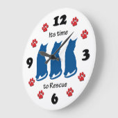 3匹の猫たちが救出へ ラージ壁時計 (傾斜)