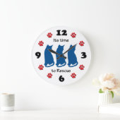 3匹の猫たちが救出へ ラージ壁時計 (ホーム)