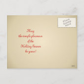 3匹の猫とヒイラギの枝 シーズンポストカード (裏面)