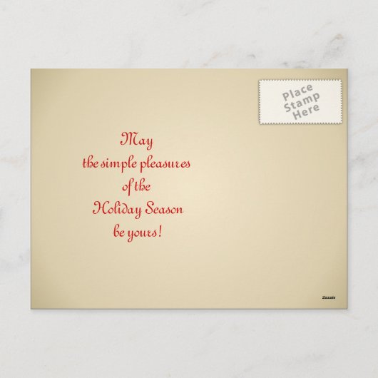 3匹の猫とヒイラギの枝 シーズンポストカード (裏面)