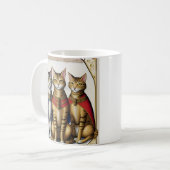 3匹の猫のマグカップ コーヒーマグカップ (正面左)