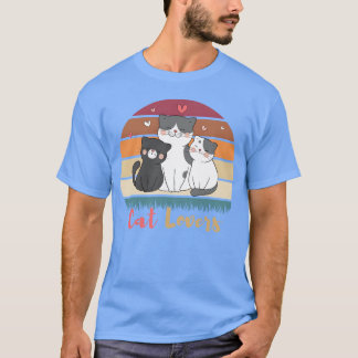 3匹の猫の猫好き Tシャツ