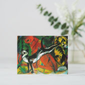 3匹の猫を飼っているフランツ・マーク ポストカード (スタンド正面)