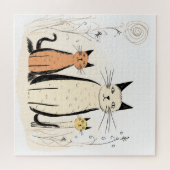 3匹の猫ファミリーパズル ジグソーパズル (横)