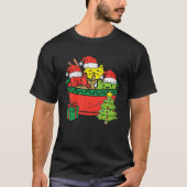 3匹の猫ラーメン子猫アニメクリスマス醜いクリスマス Tシャツ (正面)