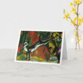 3匹の猫-フランツ・マルク カード (黄色い花)