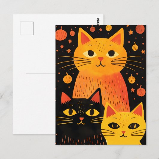 3匹の猫 ポストカード (正面/裏面)