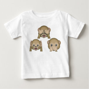 3匹の猿のEmojiのベビーのTシャツ ベビーTシャツ