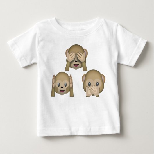 3匹の猿のEmojiのベビーのTシャツ ベビーTシャツ (正面)