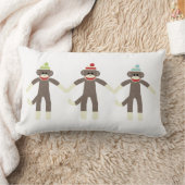 3匹の男の子のソックス猿の枕 ランバークッション (ブランケット)
