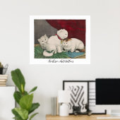 3匹の白い子猫 – 平和 – O.S. sc., Currier ポスター (ホームオフィス)