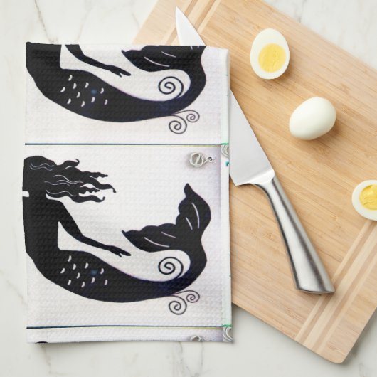 3匹の砂および海の人魚 キッチンタオル (四つ折り)
