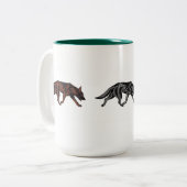 3匹の種族のジャーマン・シェパード ツートーンマグカップ (正面左)