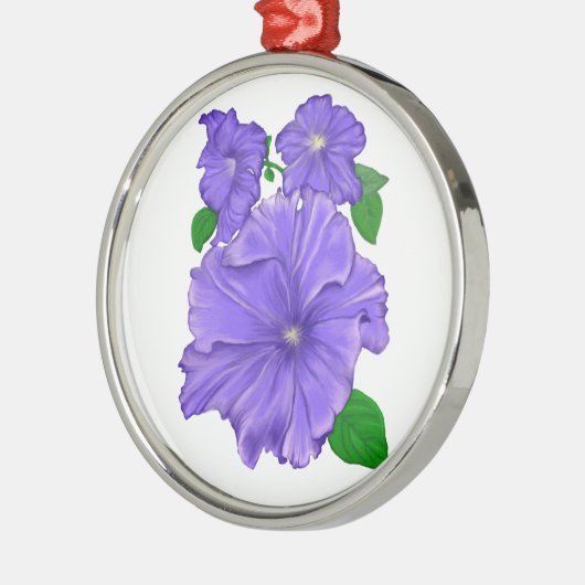 3匹の紫色のペチュニア メタルオーナメント (左)