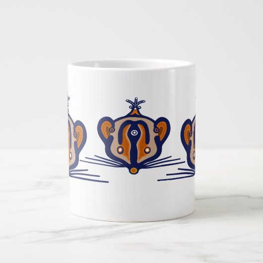 3匹の茶色のネズミ ジャンボコーヒーマグカップ (正面)