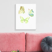 3匹の蝶の壁画 - ストレッチキャンバス キャンバスプリント (インサイチュ (リビング))