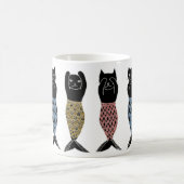 3匹の賢い人魚猫 コーヒーマグカップ (中央)