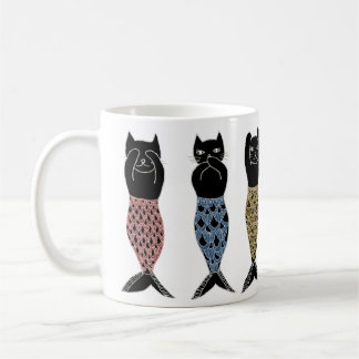 3匹の賢い人魚猫 コーヒーマグカップ