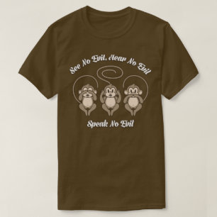 3匹の賢い猿は、聞きます、話します邪悪なティーを見ません Tシャツ