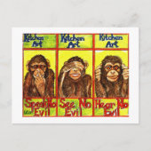 3匹の賢い猿 ポストカード (正面)