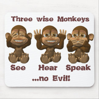 3匹の賢い猿 マウスパッド
