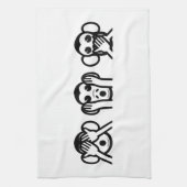 3匹の賢い猿Emoji キッチンタオル (縦)