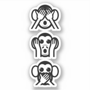 3匹の賢い猿Emoji シール