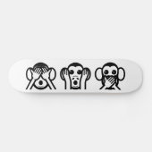 3匹の賢い猿Emoji スケートボード (横)