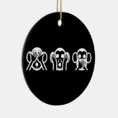 3匹の賢い猿Emoji セラミックオーナメント (右)