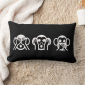 3匹の賢い猿Emoji ランバークッション (ブランケット)