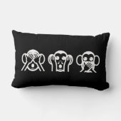 3匹の賢い猿Emoji ランバークッション (裏面)