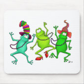 3匹の踊るカエル マウスパッド (正面)