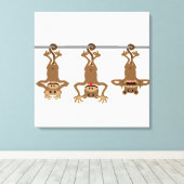 3匹の非賢なサル キャンバスプリント (インサイチュ (ウッドフロア))