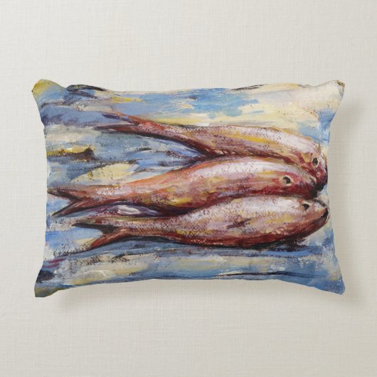 3匹の魚 アクセントクッション (正面)