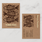 3匹の魚-板紙箱Tex 名刺 (正面/裏面)