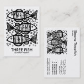 3匹の魚 – 白 名刺 (正面/裏面)