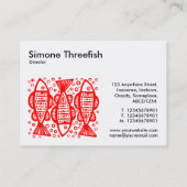 3匹の魚 – 赤（白） 名刺 (裏面)