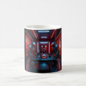 3匹の黒いゴキブリが赤目でフマノイドに直面した コーヒーマグカップ (中央)