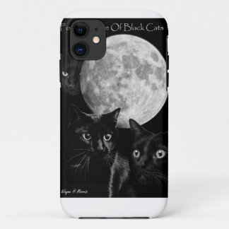 3匹の黒猫および月 iPhone 11 ケース