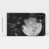 3匹の黒猫および月 Case-Mate iPhoneケース (裏面(横))