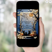 3匹の黒猫がハロウィンをお洒落不気味に 招待状